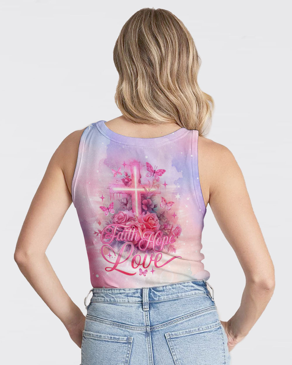 Faith Hope Love Cross Rose Women's All Over Print Shirt - Tlno1803243