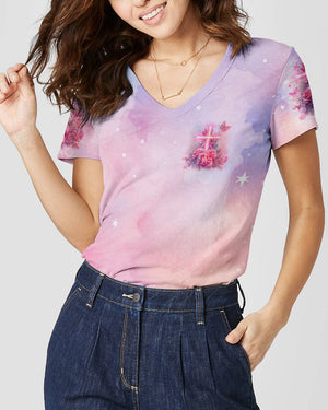 Faith Hope Love Cross Rose Women's All Over Print Shirt - Tlno1803243
