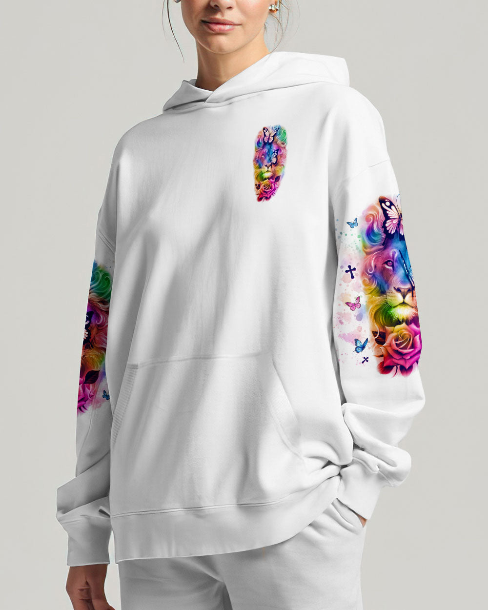 When Butterflies Appear Angels Are Near Lion Women's All Over Print Shirt - Tlno1902252
