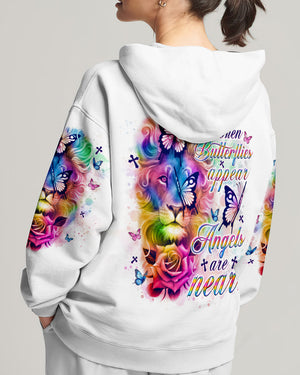 When Butterflies Appear Angels Are Near Lion Women's All Over Print Shirt - Tlno1902252