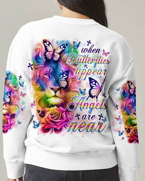 When Butterflies Appear Angels Are Near Lion Women's All Over Print Shirt - Tlno1902252