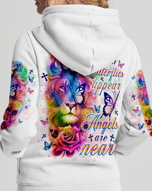 When Butterflies Appear Angels Are Near Lion Women's All Over Print Shirt - Tlno1902252