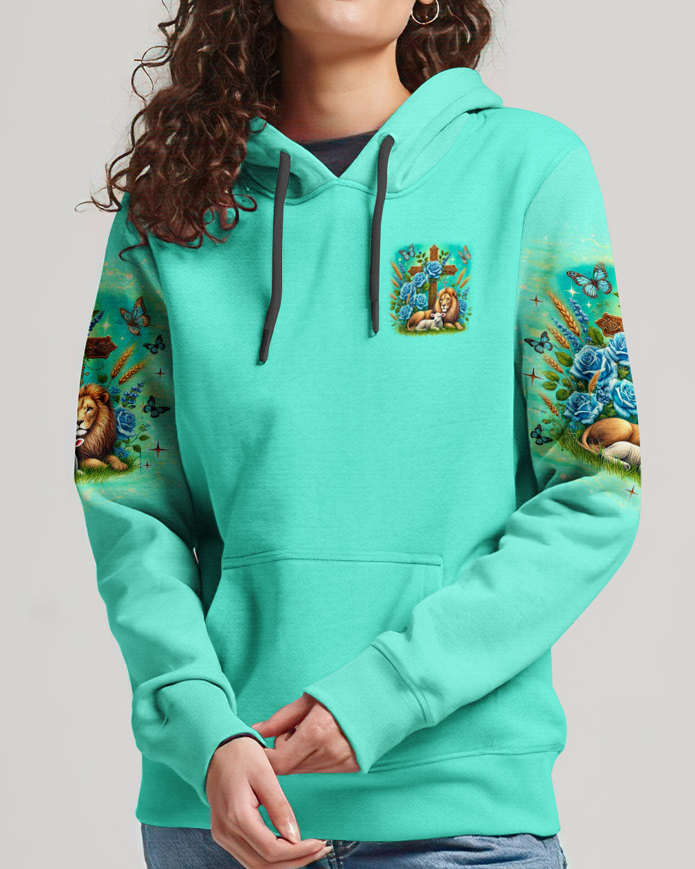 In His Presence There Is Peace Lion Lamb Women's All Over Print Shirt - Tlno2001252