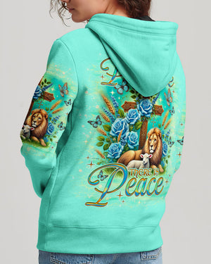 In His Presence There Is Peace Lion Lamb Women's All Over Print Shirt - Tlno2001252
