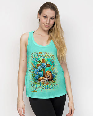 In His Presence There Is Peace Lion Lamb Women's All Over Print Shirt - Tlno2001252