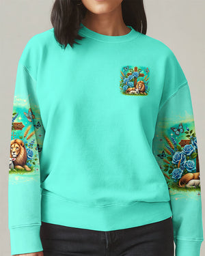 In His Presence There Is Peace Lion Lamb Women's All Over Print Shirt - Tlno2001252