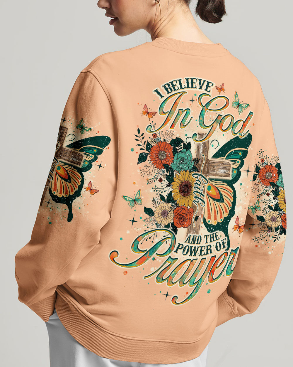 I Believe In God Butterfly Women's All Over Print Shirt - Tlno2211243
