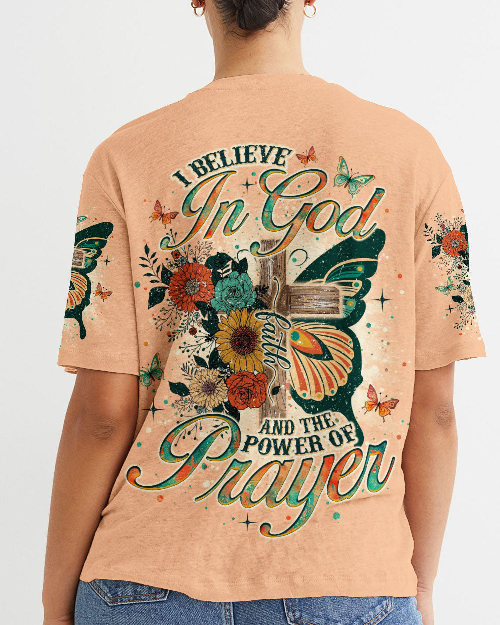 I Believe In God Butterfly Women's All Over Print Shirt - Tlno2211243