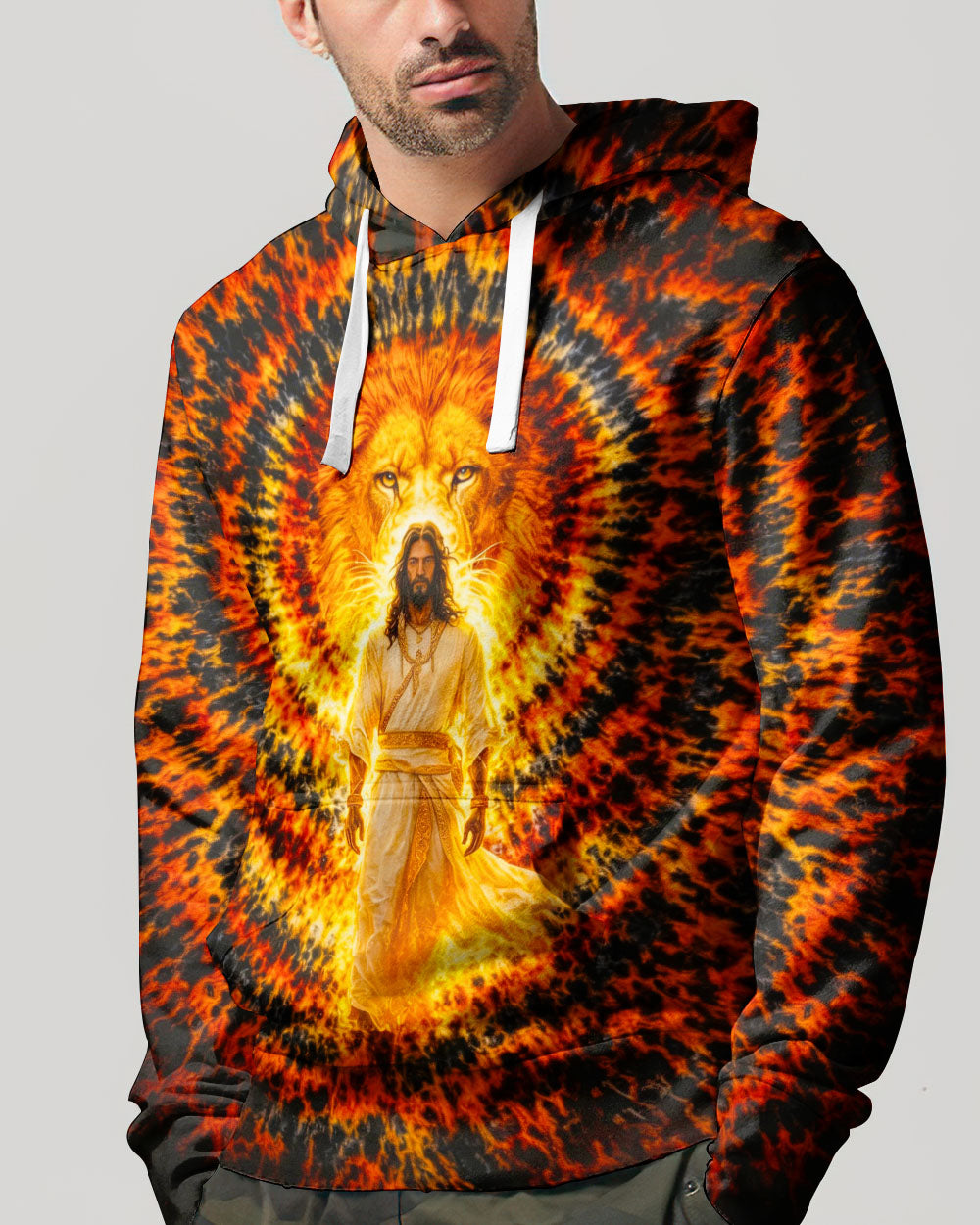 Jesus And Lion Swirl Men's All Over Print Shirt - Tlno2503261
