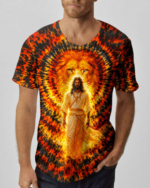 Jesus And Lion Swirl Men's All Over Print Shirt - Tlno2503261