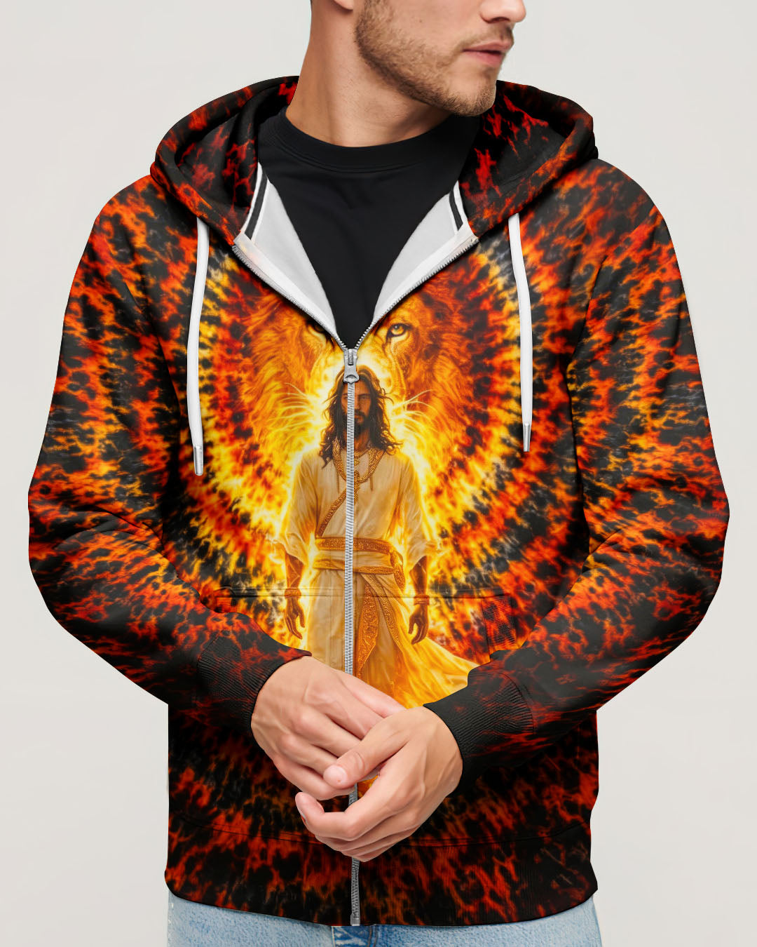 Jesus And Lion Swirl Men's All Over Print Shirt - Tlno2503261