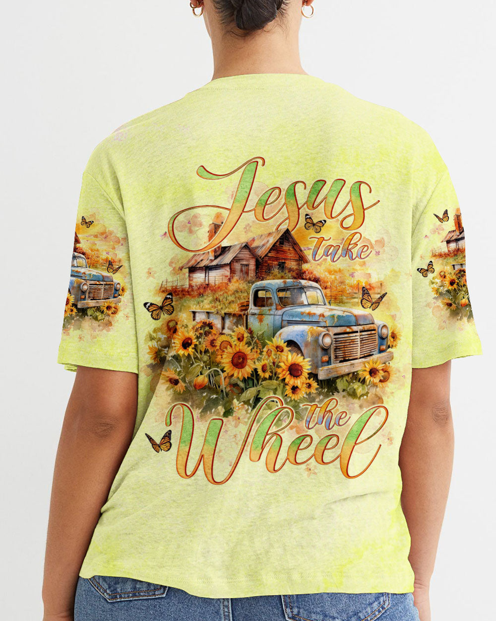 Jesus Take The Wheel Farm Truck Women's All Over Print Shirt - Tlno2504245
