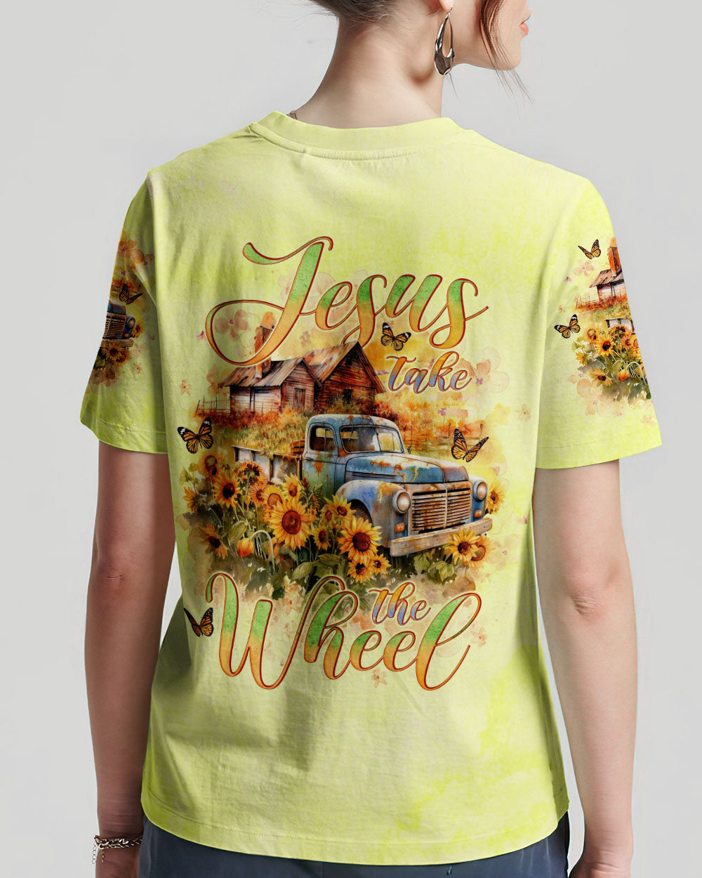 Jesus Take The Wheel Farm Truck Women's All Over Print Shirt - Tlno2504245