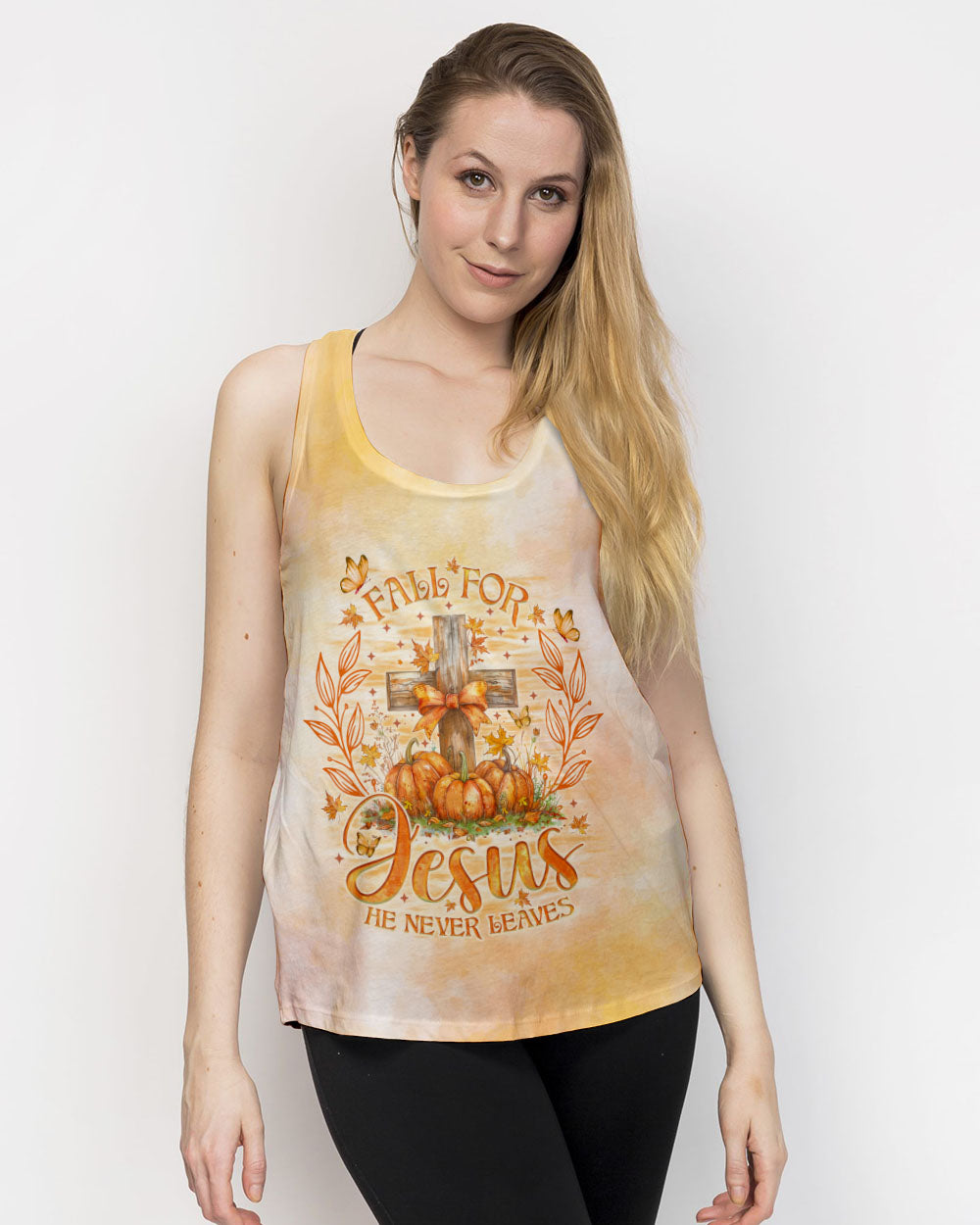 Fall For Jesus He Never Leaves Women's All Over Print Shirt - Tlno2507241