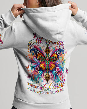 I Can Do All Things Cross Butterfly Women's All Over Print Shirt - Tlno2509243