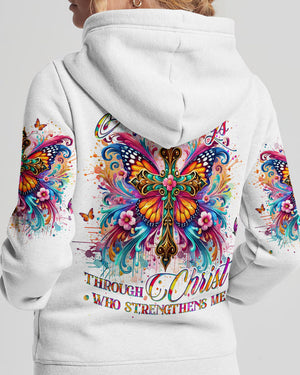 I Can Do All Things Cross Butterfly Women's All Over Print Shirt - Tlno2509243