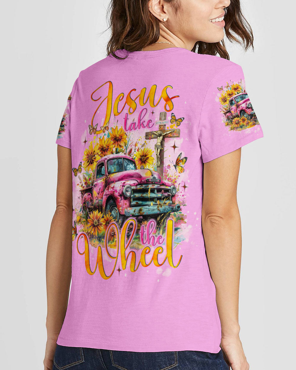 Jesus Take The Wheel Women's All Over Print Shirt - Tlno2702242