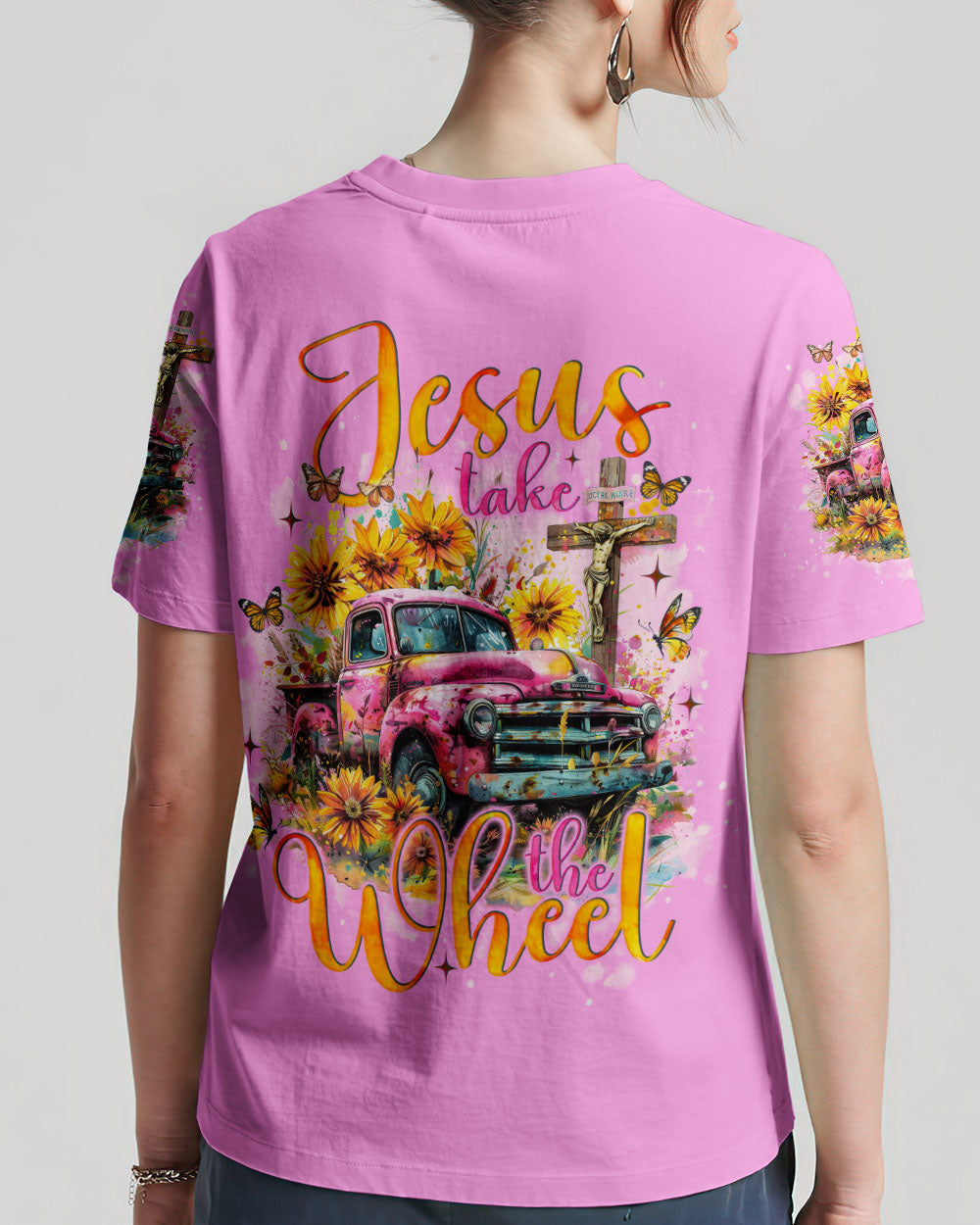 Jesus Take The Wheel Women's All Over Print Shirt - Tlno2702242