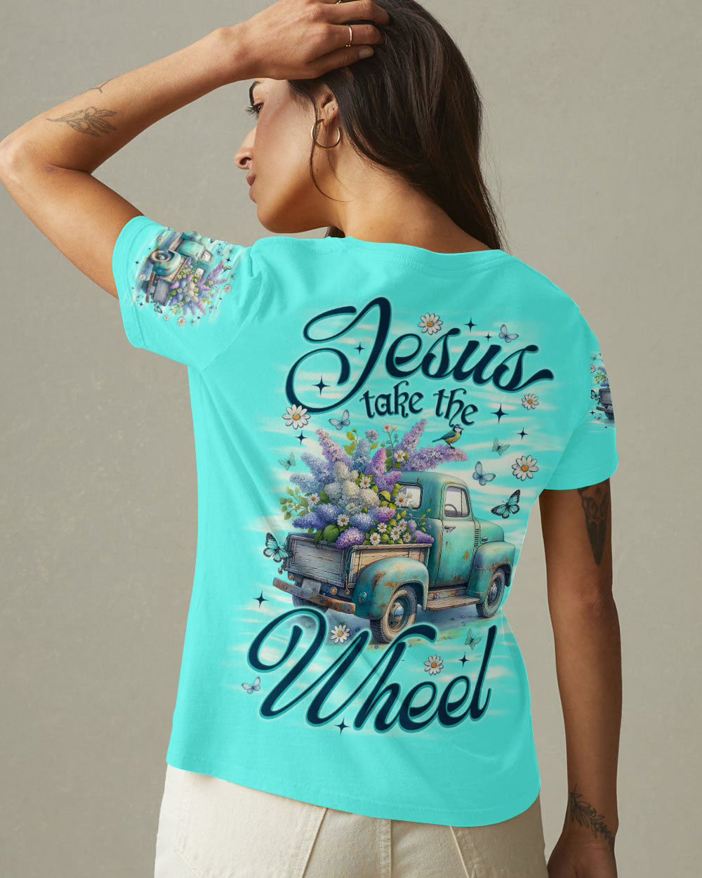 Jesus Take The Wheel Women's All Over Print Shirt - Tlno3112251