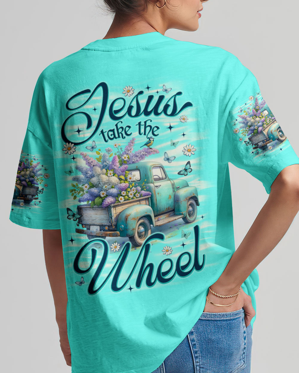 Jesus Take The Wheel Women's All Over Print Shirt - Tlno3112251