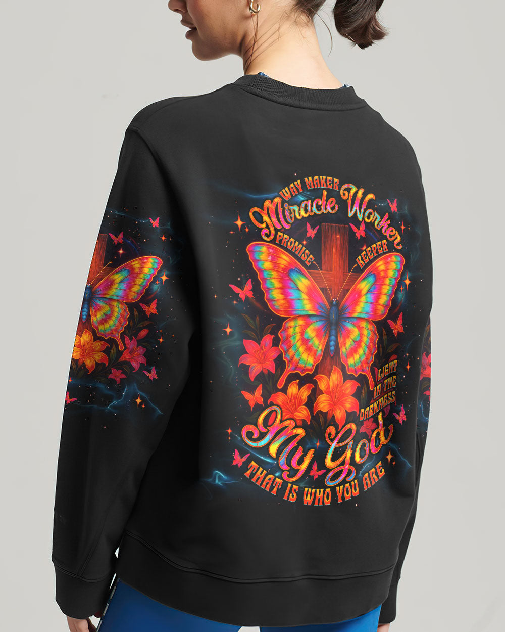 Way Maker Miracle Worker Lilies Butterfly Women's All Over Print Shirt - Tlnt0207252