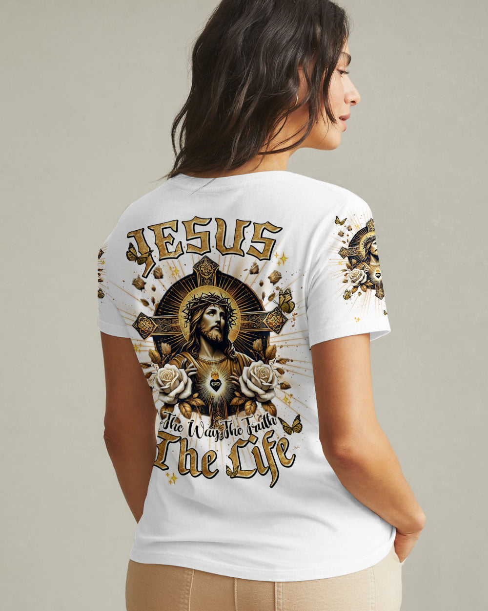 Jesus The Way The Truth The Life Butterfly Women's All Over Print Shirt - Tlnt0301253