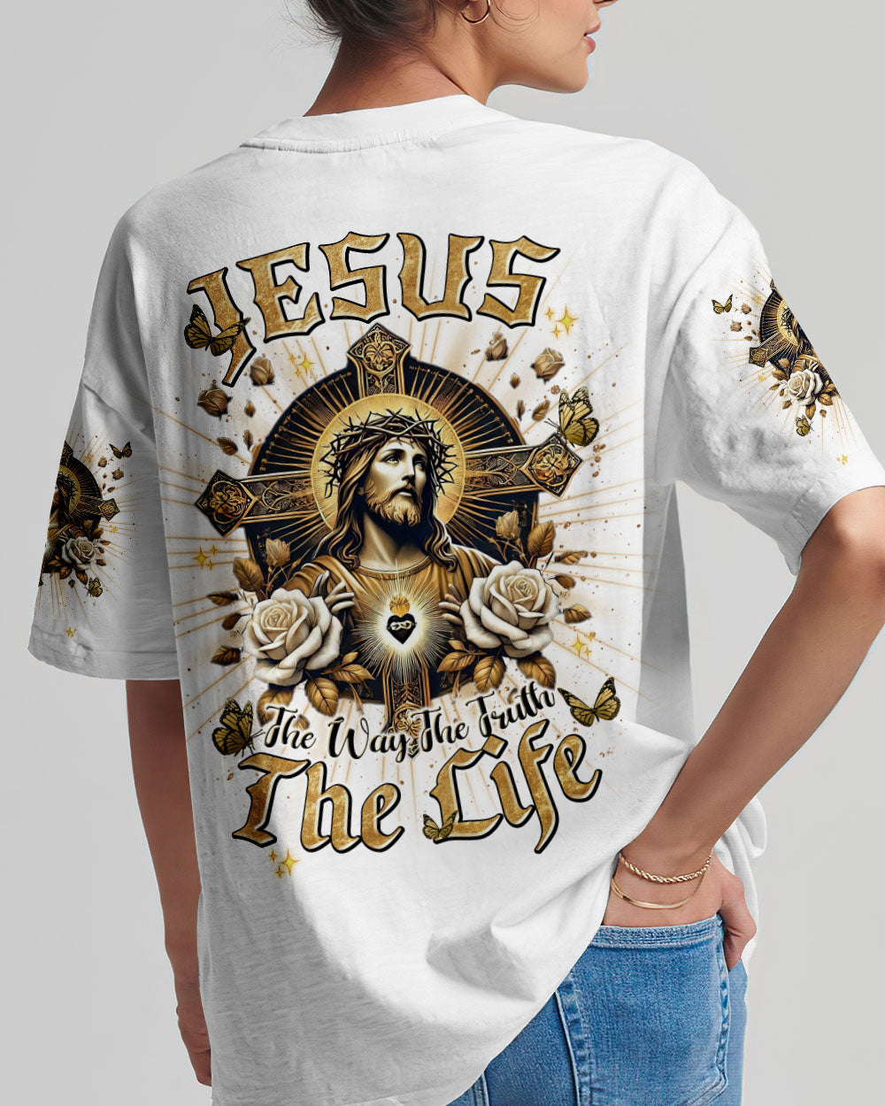Jesus The Way The Truth The Life Butterfly Women's All Over Print Shirt - Tlnt0301253