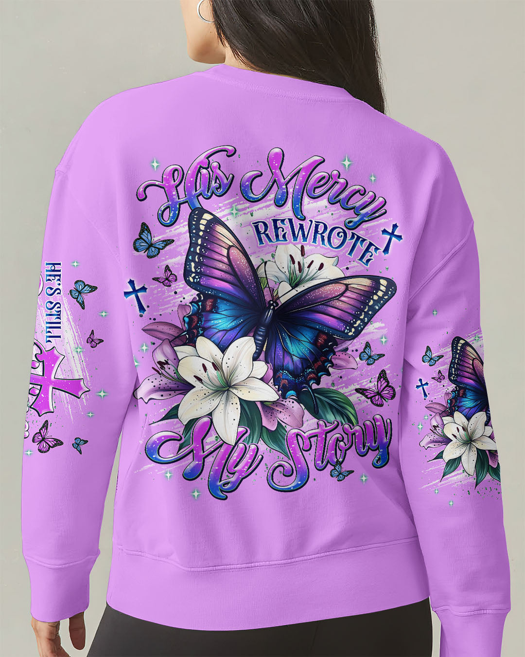 His Mercy Rewrote My Story  Butterfly Women's All Over Print Shirt  - Tlnt0312251