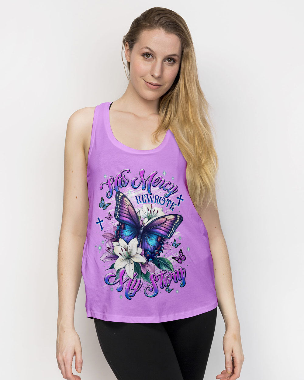 His Mercy Rewrote My Story  Butterfly Women's All Over Print Shirt  - Tlnt0312251
