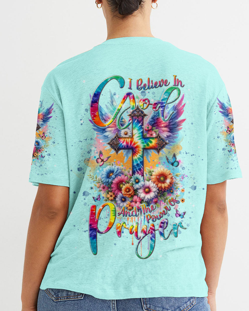 I Believe In God Cross Wings Women's All Over Print Shirt - Tlnt0401242