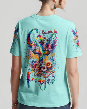 I Believe In God Cross Wings Women's All Over Print Shirt - Tlnt0401242