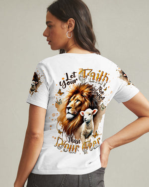 Let Your Faith Be Bigger Than Your Fear Lion Lamb Women's All Over Print Shirt - Tlnt0409252