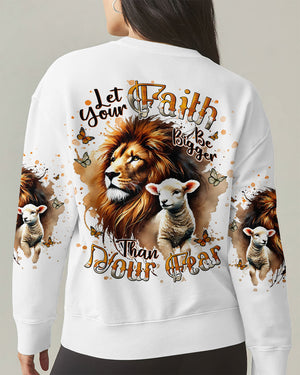 Let Your Faith Be Bigger Than Your Fear Lion Lamb Women's All Over Print Shirt - Tlnt0409252