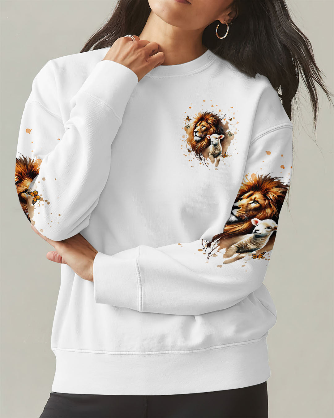 Let Your Faith Be Bigger Than Your Fear Lion Lamb Women's All Over Print Shirt - Tlnt0409252