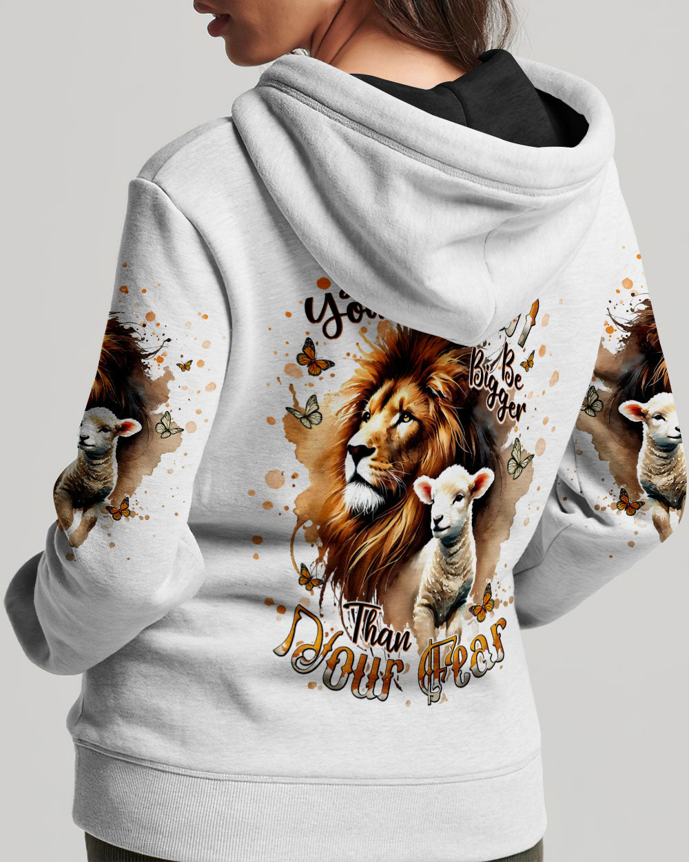 Let Your Faith Be Bigger Than Your Fear Lion Lamb Women's All Over Print Shirt - Tlnt0409252