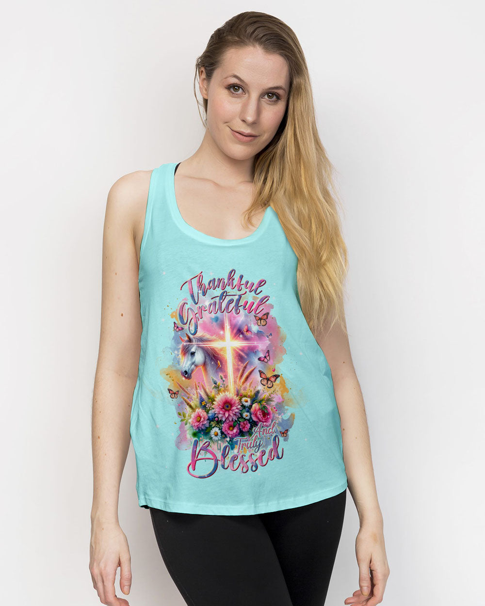 Thankful, Grateful and Truly Blessed Horse Women's All Over Print Shirt - Tlnt0501243