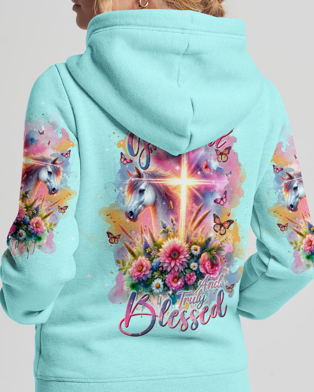 Thankful, Grateful and Truly Blessed Horse Women's All Over Print Shirt - Tlnt0501243