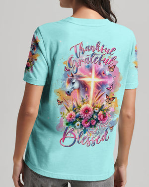 Thankful, Grateful and Truly Blessed Horse Women's All Over Print Shirt - Tlnt0501243