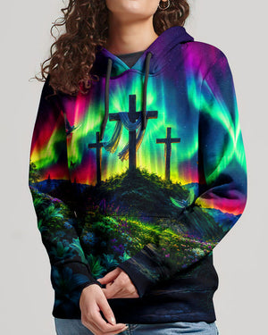 Cross Glowing Aurora Women's All Over Print Shirt - Tlnt0607263