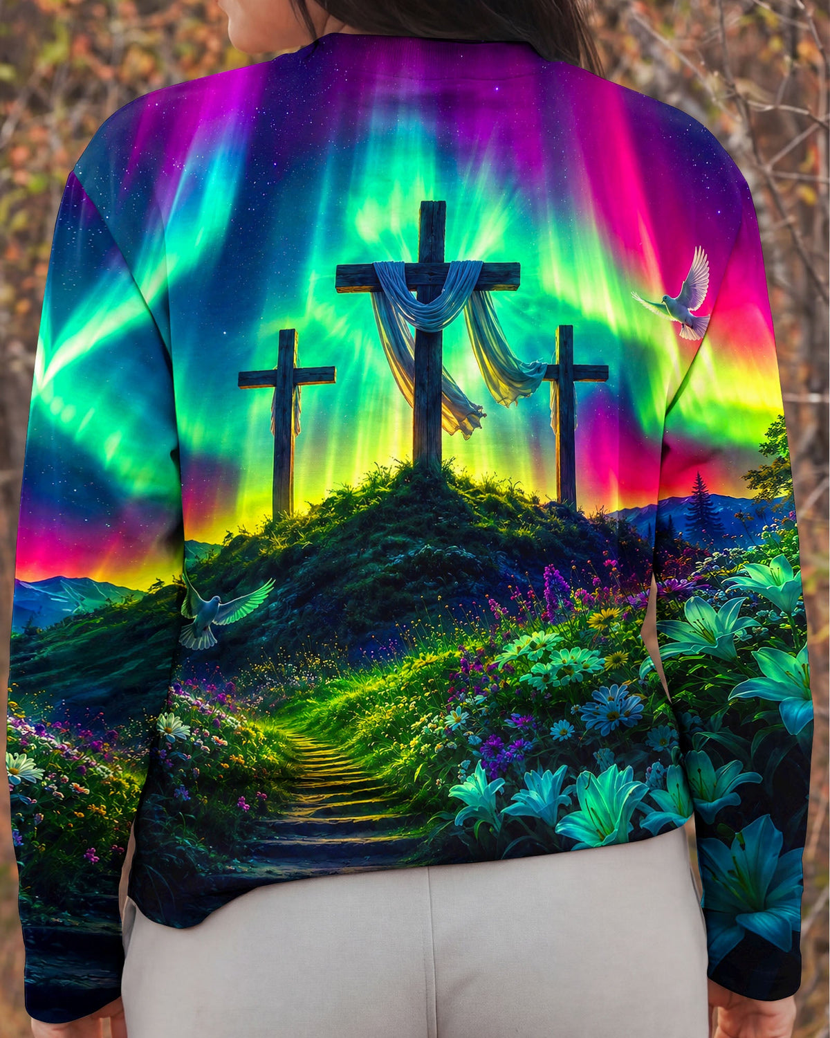 Cross Glowing Aurora Women's All Over Print Shirt - Tlnt0607263