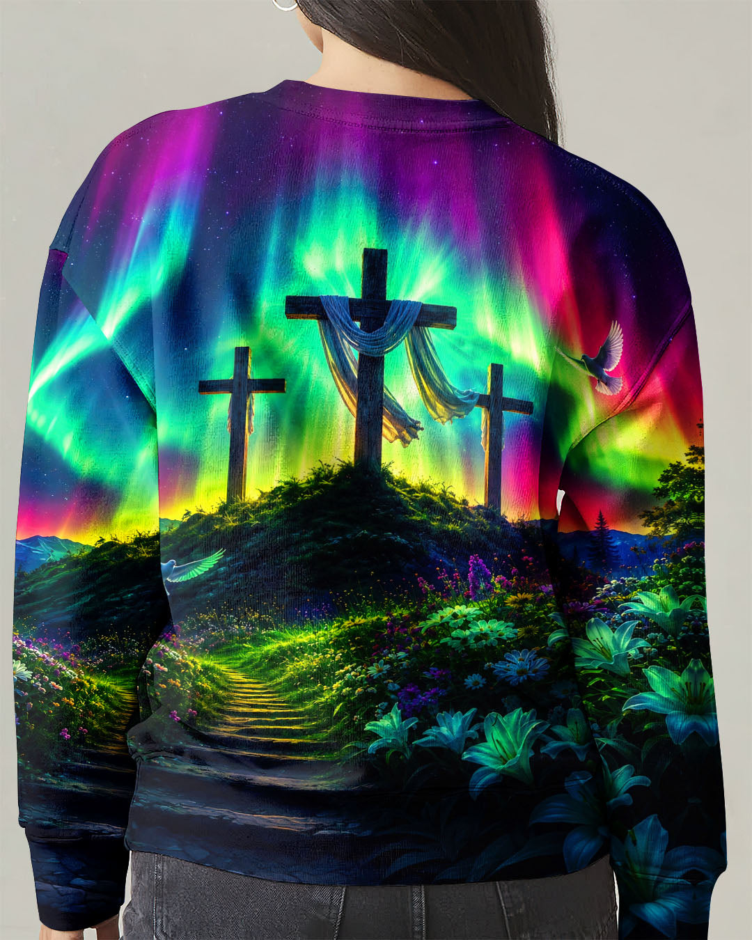Cross Glowing Aurora Women's All Over Print Shirt - Tlnt0607263