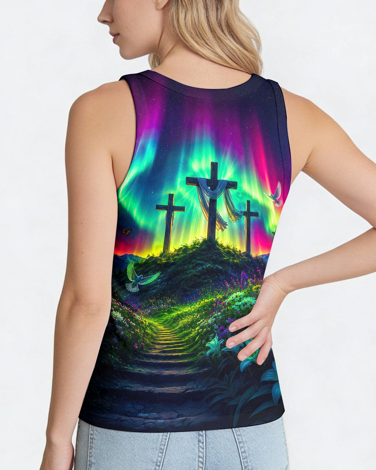Cross Glowing Aurora Women's All Over Print Shirt - Tlnt0607263
