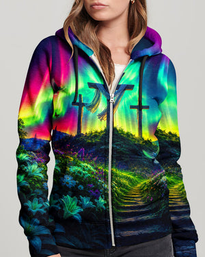 Cross Glowing Aurora Women's All Over Print Shirt - Tlnt0607263