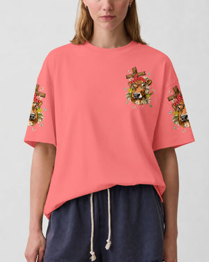 Blessed By God Highland  Cow Women's All Over Print Shirt - Tlnt0607264