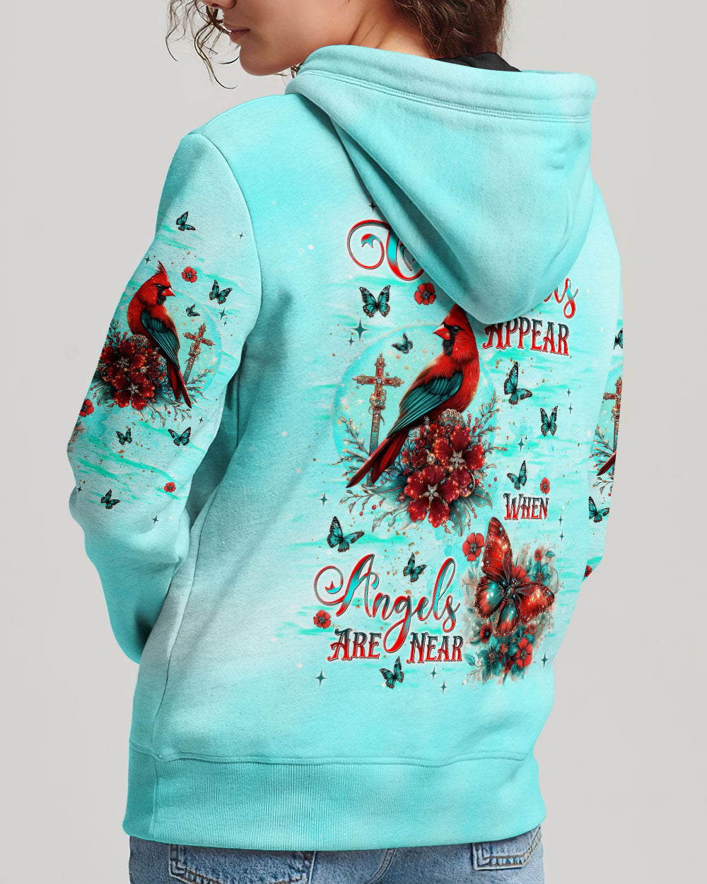 When Cardinals Appear Angels Are Near Women's All Over Print Shirt - Tlnt0612242