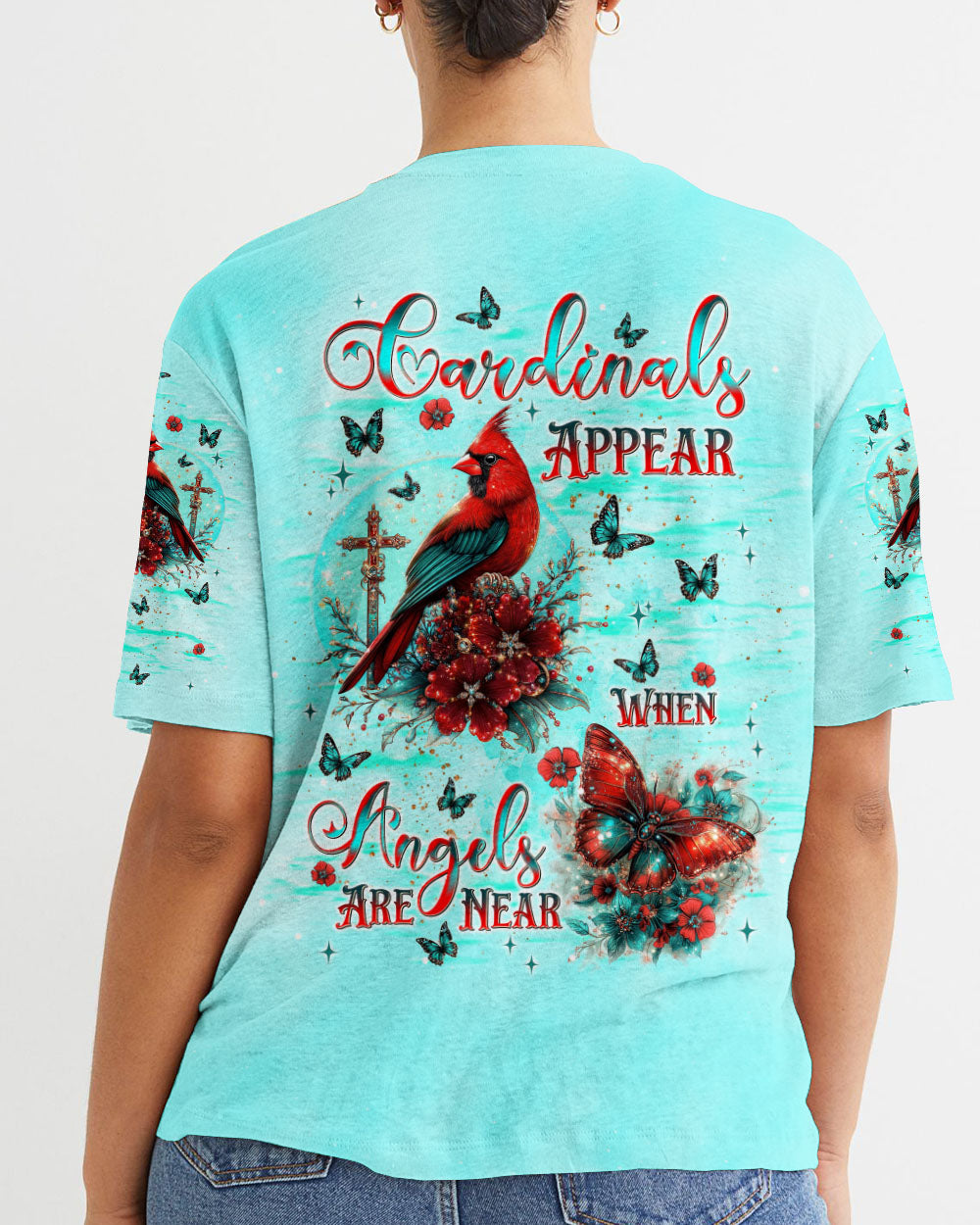 When Cardinals Appear Angels Are Near Women's All Over Print Shirt - Tlnt0612242