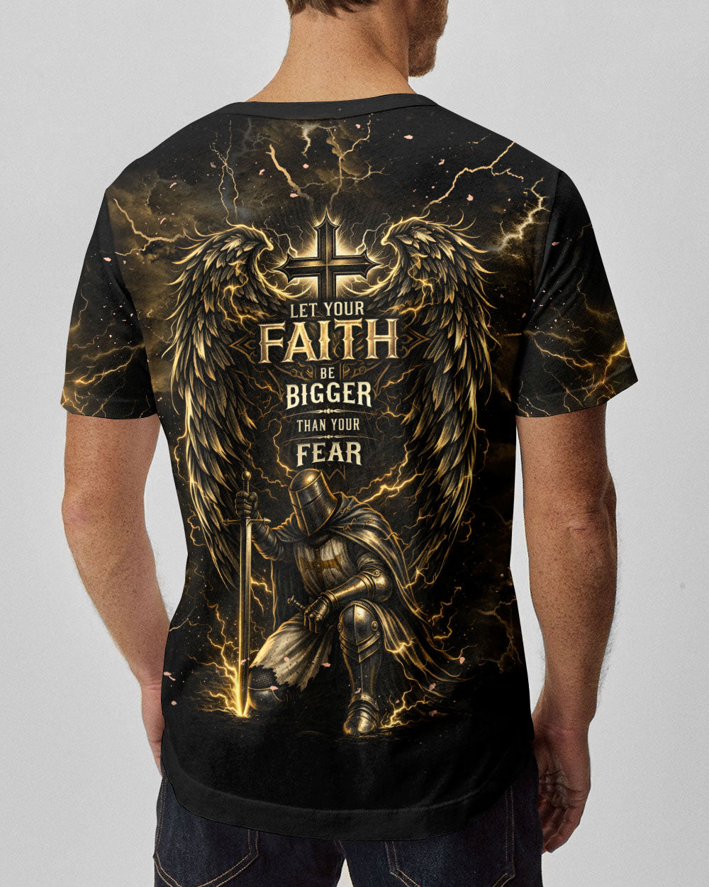 Let Your Faith Be Bigger Than Your Fear Warrior  Men's All Over Print Shirt  - Tlnt0704263