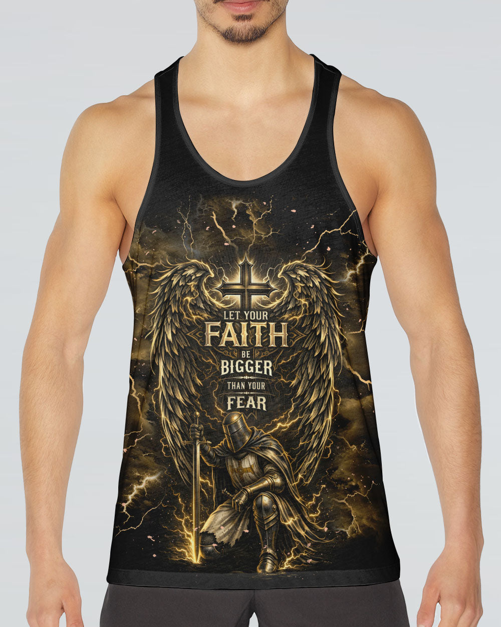 Let Your Faith Be Bigger Than Your Fear Warrior  Men's All Over Print Shirt  - Tlnt0704263