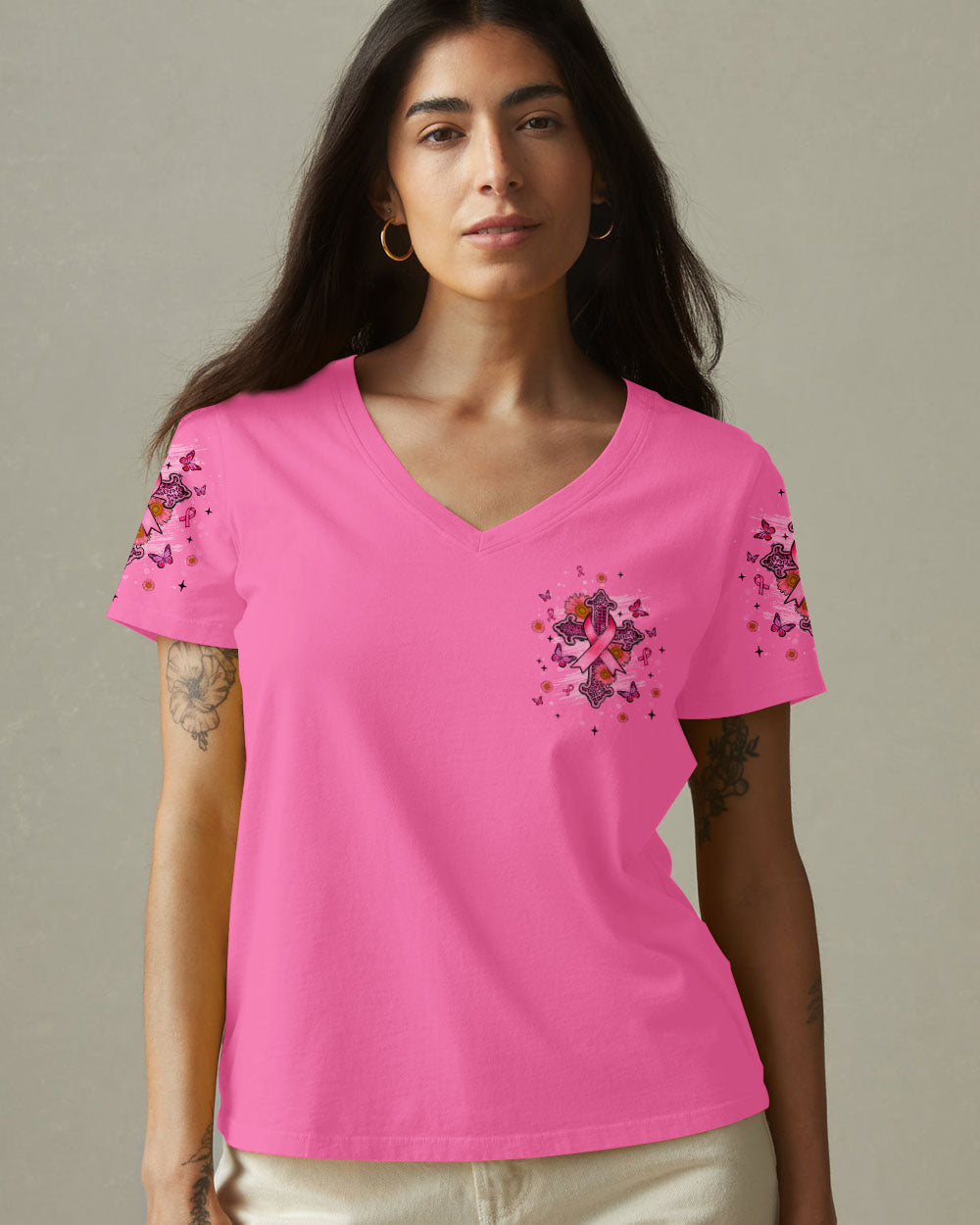 In October We Wear Pink Cross Women's All Over Print Shirt   - Tlnt0708251