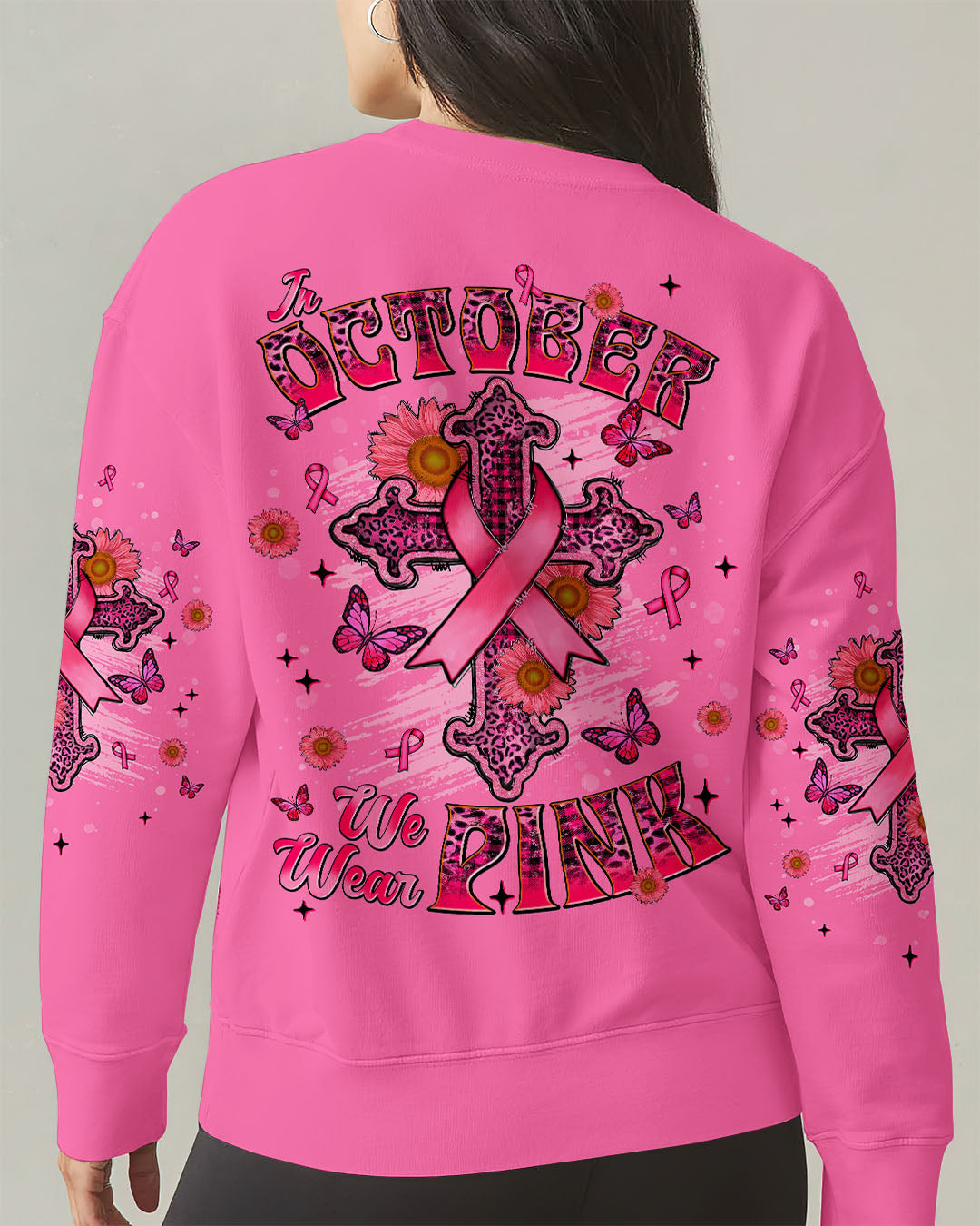 In October We Wear Pink Cross Women's All Over Print Shirt   - Tlnt0708251